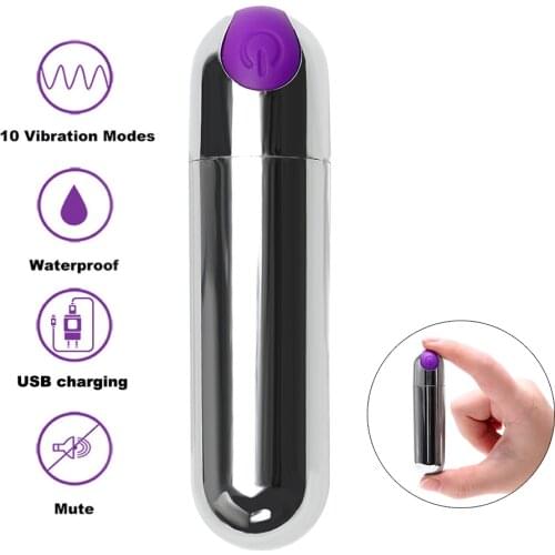 Bullet Vibrator Powerful 10 Speed Sex Toys for Woman Strong Vibration G-spot Massager Mini Vibrators for Women USB Charge