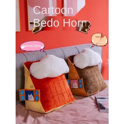 Cartoon Bedside Triangle Cushion Bay Window Pillow Big Cushion Bedroom Bed Living Room Sofa Dormitory Backrest Removable
