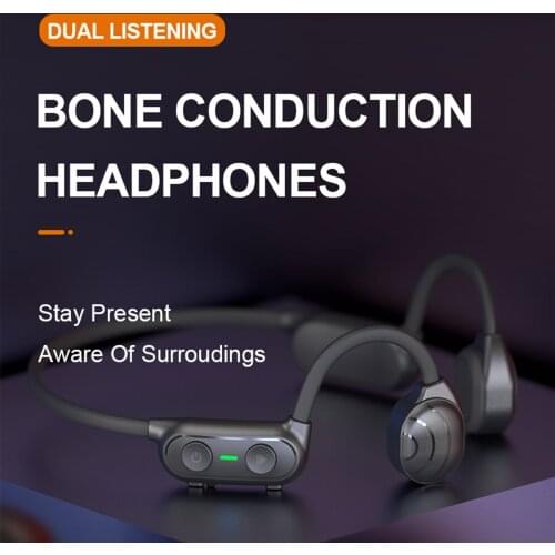 Waterproof Open Ear Bone Conduction Headphones Headset Hands-free with Mic