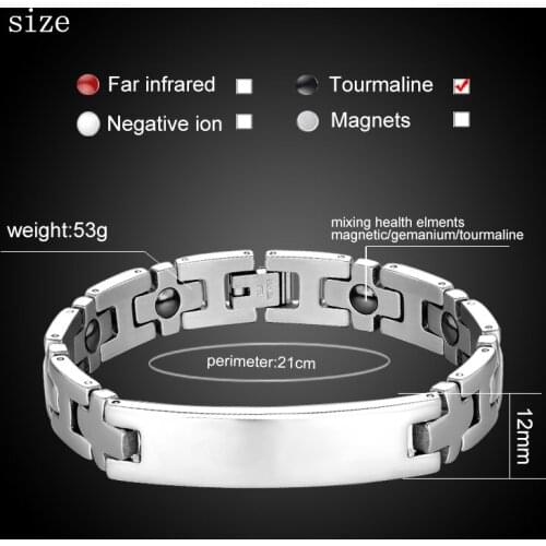 New woman mens hand stainless steel bracelet fashion couple health magnetic tourmaline four elements bracelet jewelry gift 2020
