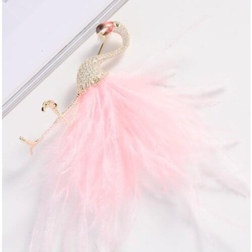 Okily Flamingo Brooches For Clothes
