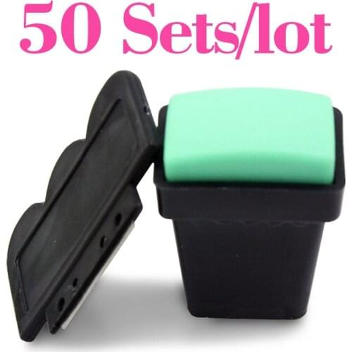 Wholesale 50 Set New Nail Art Image Stamp Green Beauty Stamping Plates Manicure Tool Template For DIY 1 Stamper + 1 Scraper