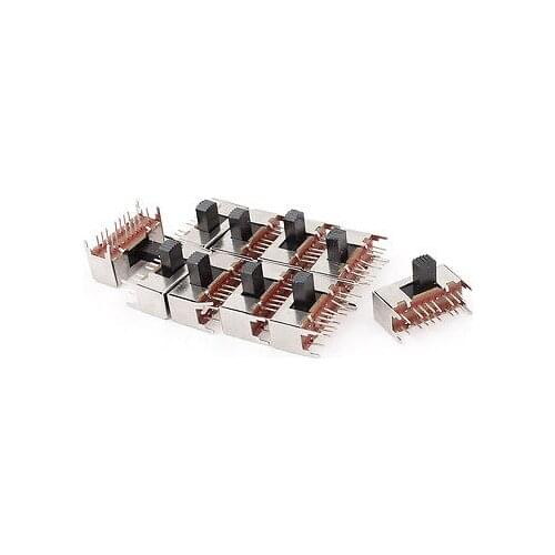 10 Pcs Panel PCB 16 Pin 3 Position 4P3T Mini Slide Switch Side Knob 0.5A 50V DC