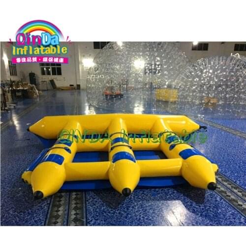 PVC Tarpaulin Inflatable Flying Fish Tube Towable / Inflatable Water Games Flyfish Banana Boat For Sea