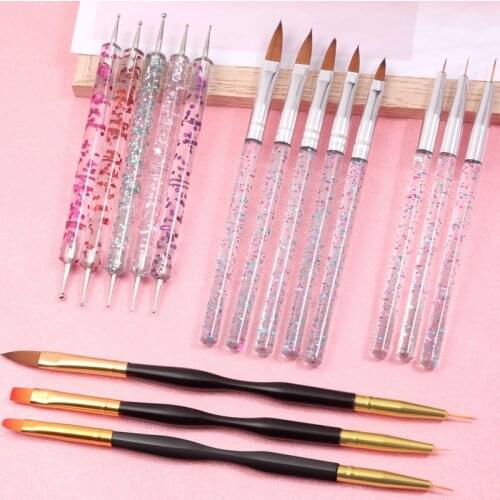Nail Art Flower Diamond Pen Carved Pen Color Painting Flower Manicure Brush Extension Tool Nail Brush Set