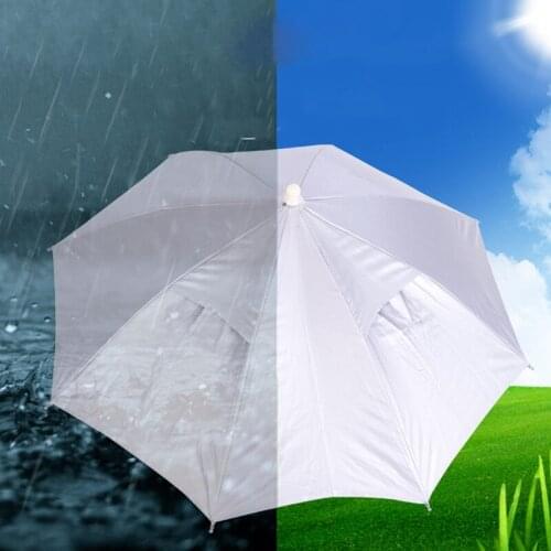 Fishing Cap Umbrella Hat Portable Foldable Sunshade Hand Anti-UV Sun Rain Cap Fishing Headwear