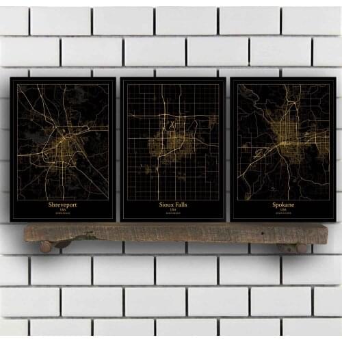 Shreveport Sioux Falls Spokane Springfield Tacoma Tallahassee Toledo Topeka Waco USA Map Poster