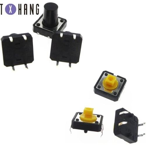 10pcs Tactile Push Button Switch Momentary 12*12*7.3MM/12X12X12MM Micro Switch Button Colors Tact Cap diy electronics