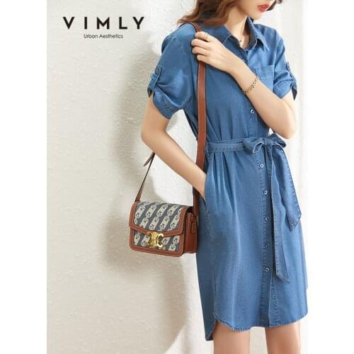 Vimly Fashion Denim Dresses