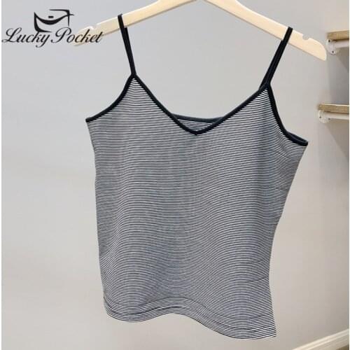 2020 Women Summer Casual Cotton Camis striped T-Shirt Female Fashion Black White Stripe Tops Ladies New Slim Sexy Tank Tops ML66