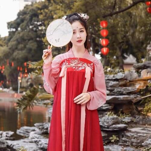 Hanfu Women Fariy Clothes Modern Hanbok Princess Dress Cosplay Costume Traditional Chinese Dress Stage Costume Folk Dancewear