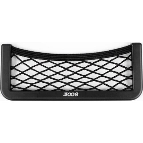 1pcs Car Seat Side Back Storage Net Bag Phone Holder Pocket Organizer for Peugeot 3008 Accessories