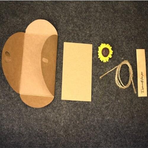 1pcs/lot vintage kraft paper dried flower invitation gift business baking gift wedding party envelope and card