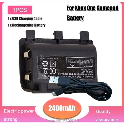 1PCS 2400mAh Portable Batteries With USB Cable For XBOX ONE Controller Charging Kit Batteria Rechargeable Backup Battery Pack