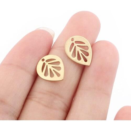 1pack Raw Brass Elegant Open Leaf Pendant Stamping Jewelry Fashion Earring Necklace Jewelry Making Findings