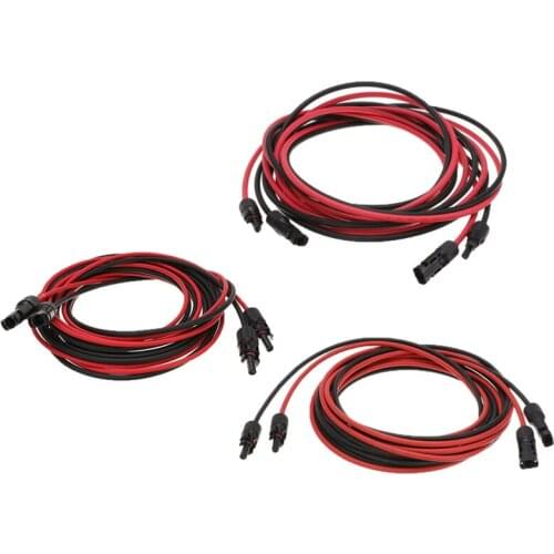 10m PVC Insulated Electrical PV Connector Cables Solar Panel Connect Back 30ft x 10AWG 12AWG 14AWG 2.5mm 4mm 6mm