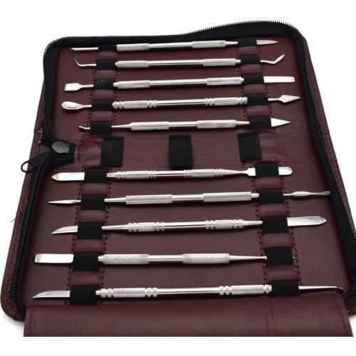 10PCS Metal Spatula Carving Knife for Wax Craft Sculpture Dental Knife Carve Pottery Clay Carving Modeling Jewelry DIY Tool