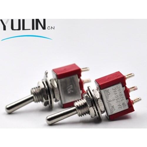 10Pcs Red Color High Quality Toggle Rocker Switch MTS-103 ON-OFF-ON Single Pole 3 Pins 3 Position 5A 125VAC Latching Type SP2T