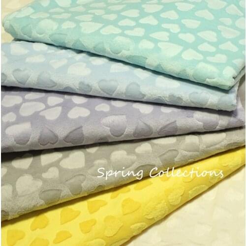 6colors 150*100cm Soft Sweet Heart Fleece Fabric Micro Mink DIY Sew Blanket Toy Fabric Free Shipping
