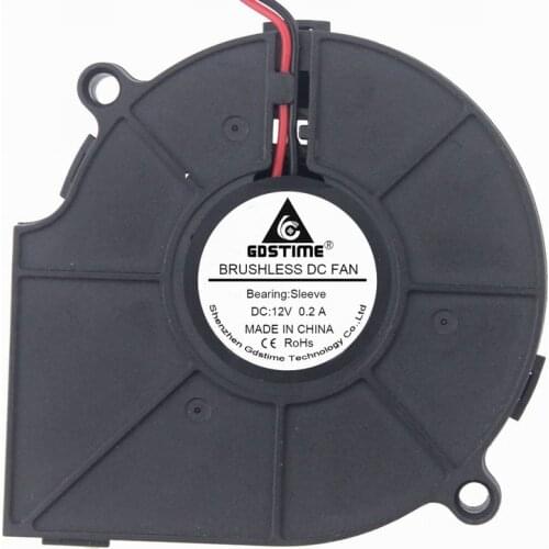 2PCS Gdstime 12V DC Brushless Cooling Exhaust Blower Cooler Fan 75x15mm 75mm x 15mm 7515 7.5cm