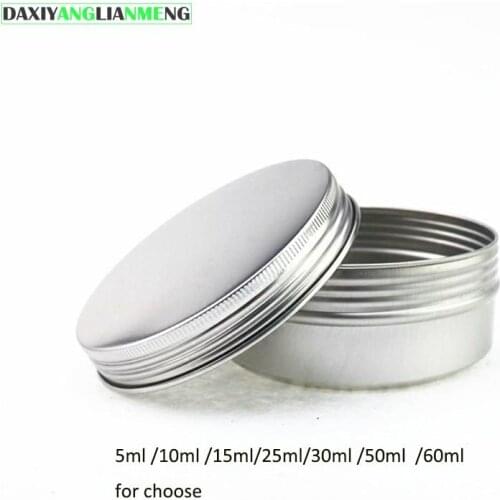 50pcs/lot 5g/10g/15g/25g round Cosmetic Aluminium Containers Small Empty Skin Care Cream Sample Sample Packaging Jars Bottles