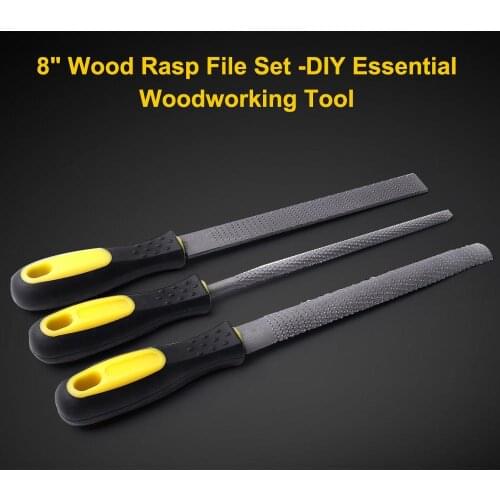 Atoplee 3PCS 8" Wood Rasp File Set Steel Milling Cutter For Wood Grinding Making Model Woodworking DIY Files Cut