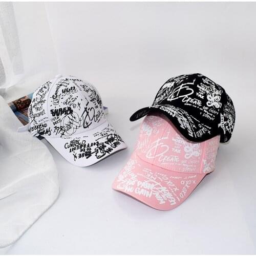 Spring And Summer Mens Baseball Cap Graffiti Printed Caps Cotton Versatile Sunshade Casual Mens And Womens Hat Cap For Boy