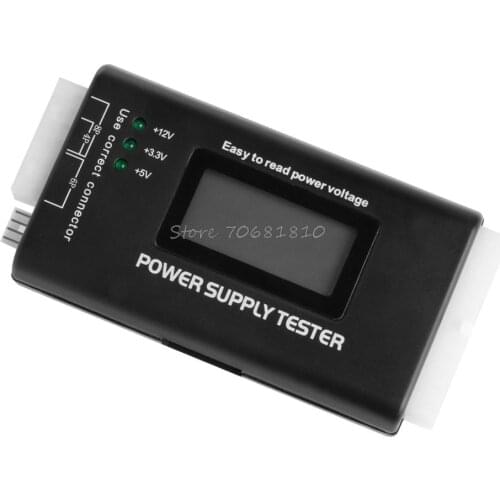 Digital LCD Power Supply Tester Multifunction Computer 20 24 Pin Sata LCD PSU HD ATX BTX Voltage Test Source