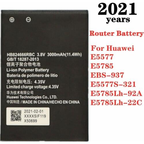 E5785Lh-92A Battery For Huawei E5577 EBS-937 E5577S-321 E5785 E5785Lh-22C WIFI Router HB824666RBC Replacement Batteries 3000mAh