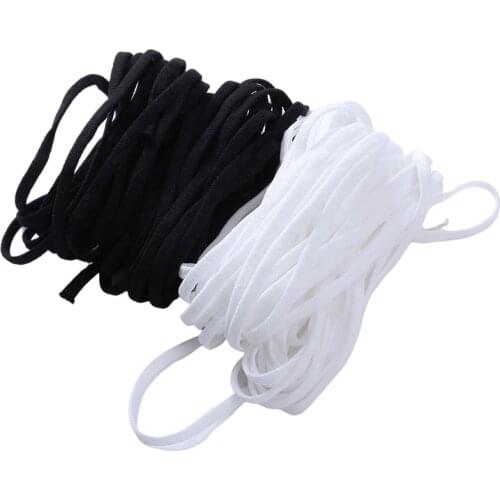 3mm 5mm Elastic Cords Rubber Band DIY Accessories Rope String Sewing Stretch Threads black white 30m/roll
