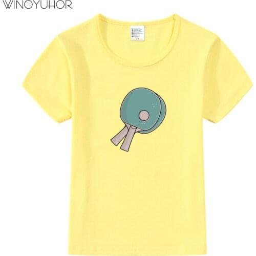 Table Tennis Printed T Shirt Kids Baby Boys Summer Short Sleeve Crew Neck T-shirt Casual Girls Clothes Children Tops