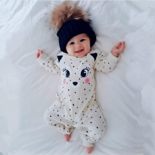 Cute Baby Girls Romper Infant Long Sleeve Cute Cartoon Fox Print Jumpsuit Autumn Newborn Baby Girl Clothes Toddler Clothing