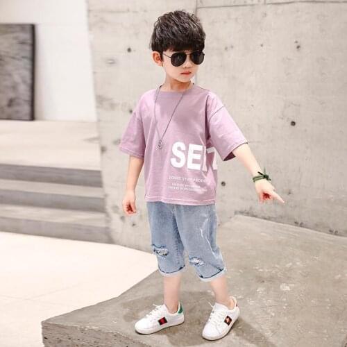 Boys Set Childrens Clothing Summer New Kids Handsome Short Sleeve Shorts Fashion Korean Style Tide Clothes