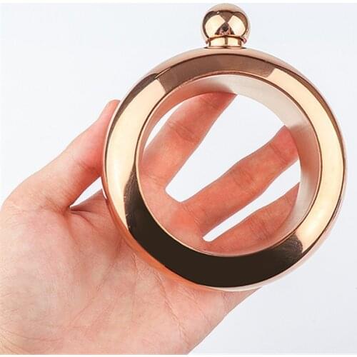 10PCS Creative 3.5oz Bangle Bracelet Hip Flask 304 Stainless Steel Alcohol Whiskey Hip Flask Pocket Flagon Chic Drinkware Gift