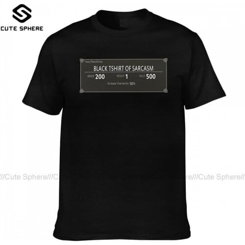 Skyrim T-Shirt Summer Funny 100 Cotton T Shirt Printed Short Sleeve Tshirt Mens Oversize