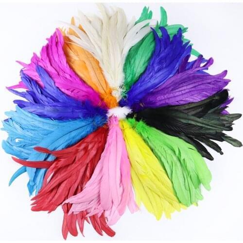 Hot sell 100Pcs/Lot Natural Rooster Tail Feathers 25-30CM 10-12inch for Crafts Christmas decoration hat/clothes sewing feathers