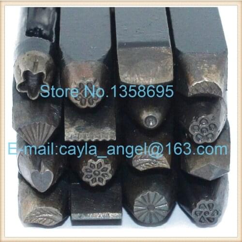 Metal Anvil Assorted Punches Jewelry Punches Carved Flower Temporarily Golden Chisel craft jewelry making Equipment DIY