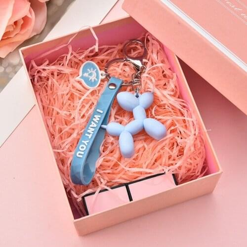 Fashion Key Chain Cute Balloon Dog Keychain Couple Keyring Phone Bag Car Pendant Creative Cartoon Fun Keychains