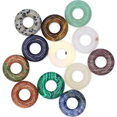 5Pcs Natural Semi-Precious Bead With Exquisite Round Semi-Hole Beads for Jewelry Making Pendant Necklace Accessories Gift 6x20mm