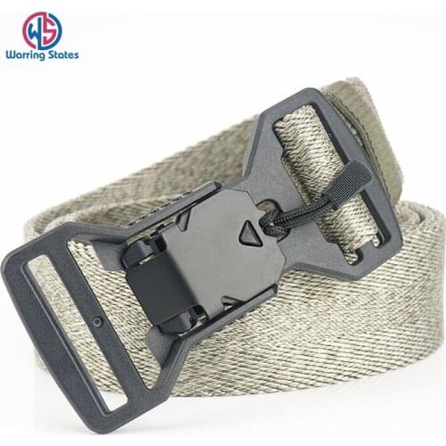 New fashion nylon belt adjustable men belt tactical plastic magnet function buckle jeans casual pants training accessories