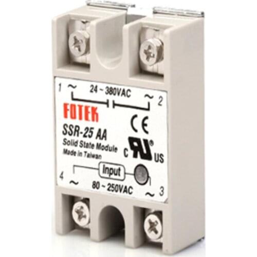 100pcs/lot SSR-25AA 25A Single-phase Solid State Relay Module 80-250VDC Input 24-380VAC output SSR25AA