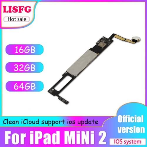 Original Unlocked WLAN Cellular Version Motherboard For iPad Mini 2 Motherboard With Full Chips Logic Board Clean iCloud IOS