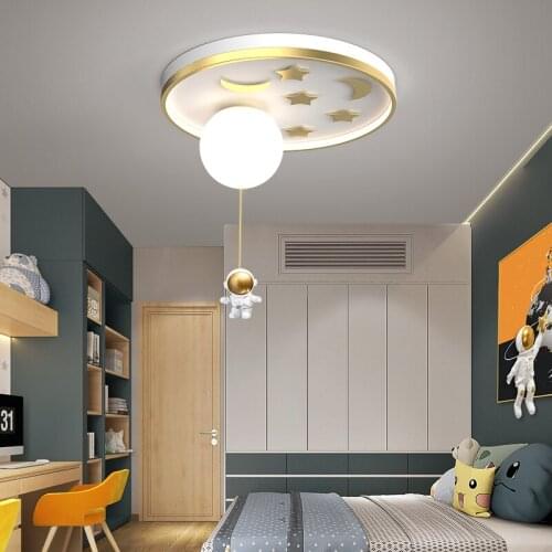 Creativity Modern Led Ceiling Lights for Kids Children Room Boy girl Bedroom Study Blue/Pink/gold Round Ceiling Lamp fixtures