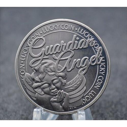 Clover Commemorative Coin Lucky Euardian Engel Words Romance Couple Collection Art Holiday Gifts Souvenir