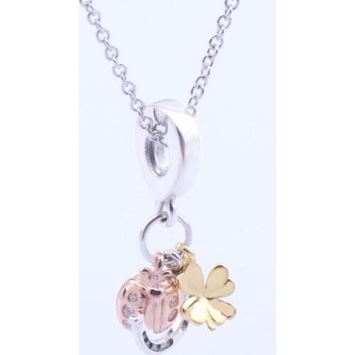 Horseshoe, Clover And Ladybird 925 Silver Fun Jewelry String Ornaments New Clover Pendant Original Beads Charms