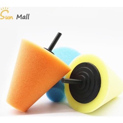 Burnishing car Automotive Foam Sponge Polishing Cone Shaped Buffing Pads For Car Wheel Hub Care Metal Pad Soft Type