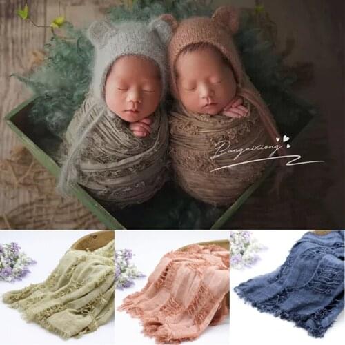 Dvotinst Newborn Photography Props for Baby Soft Cotton Retro Wraps Posing Wrap Fotografia Accessories Studio Shoots Photo Props