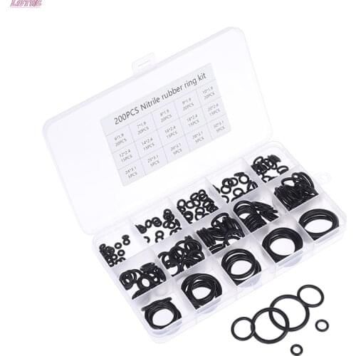 Rubber O-Ring Washer Assortment Set Hydraulic Plumbing Gasket Seal Kit 200Pcs