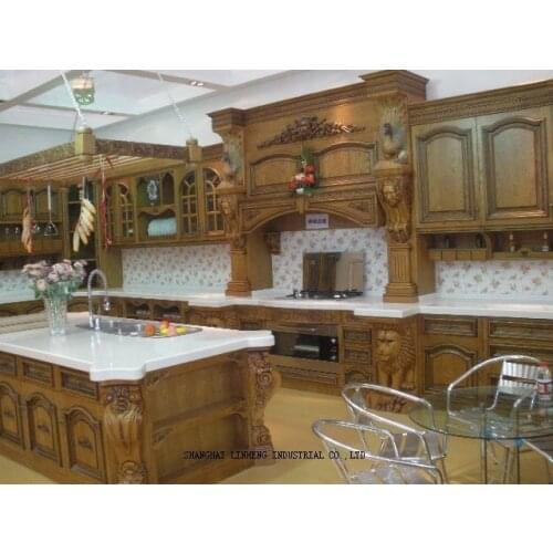 Luxury Solid Wood kitchen cabinet (LH-SW032)