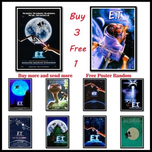 E.T. the Extra-Terrestrial UFO movie Coated paper Posters Wall Art Wall Decor Art Poster Paintings For Living Room Frameless